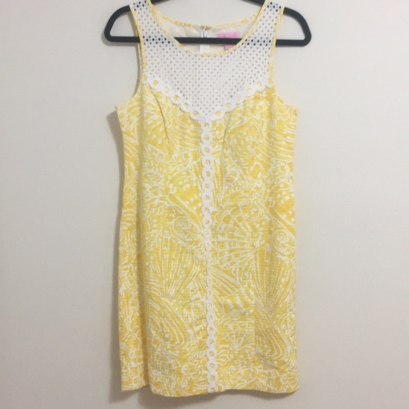 Lilly Pulitzer yellow and white shirt dress - Picture 2 of 5
